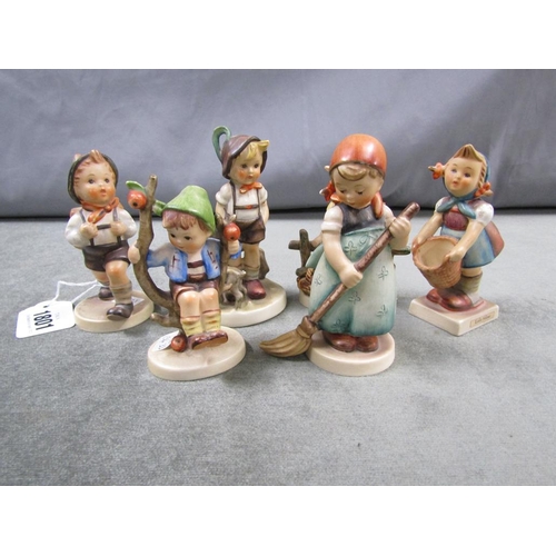 1801 - COLLECTION OF SIX GOEBEL/HUMMEL FIGURES - LARGEST 12CM H