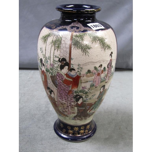 1803 - ORIENTAL SATSUMA VASE, 35CM H