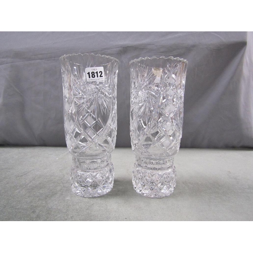 1812 - PAIR OF CRYSTAL VASES, 26CM H