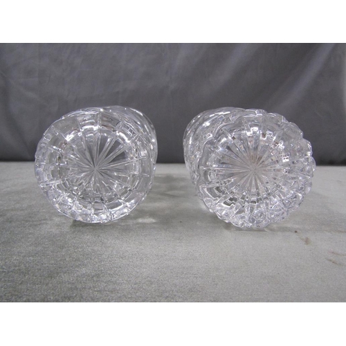 1812 - PAIR OF CRYSTAL VASES, 26CM H