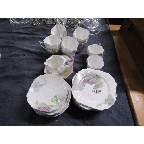 1814 - ART DECO SHELLEY TEAWARES, CUPS 7CM H