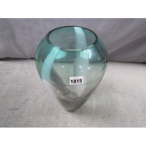 1815 - ART GLASS VASE, 32CM H