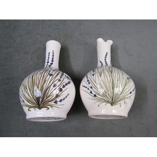 1851 - PAIR OF FRENCH FAIENCE VASES DECORATED WITH LAVENDER, 25CM H