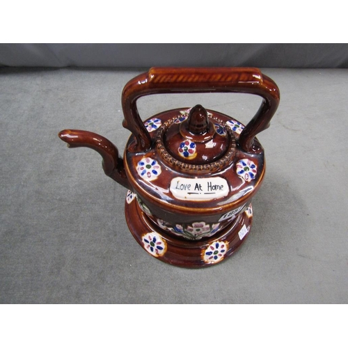 1857 - BAGREWARE TEAPOT AND STAND, 22CM H