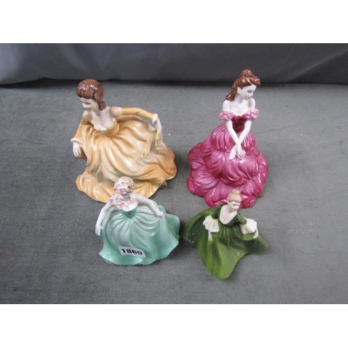 1860 - FOUR COALPORT FIGURINES - LARGEST 17CM H