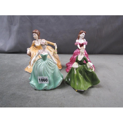 1860 - FOUR COALPORT FIGURINES - LARGEST 17CM H