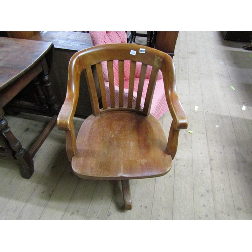 1898 - EARLY 20C HARDWOOD REVOLVING DESK ARMCHAIR