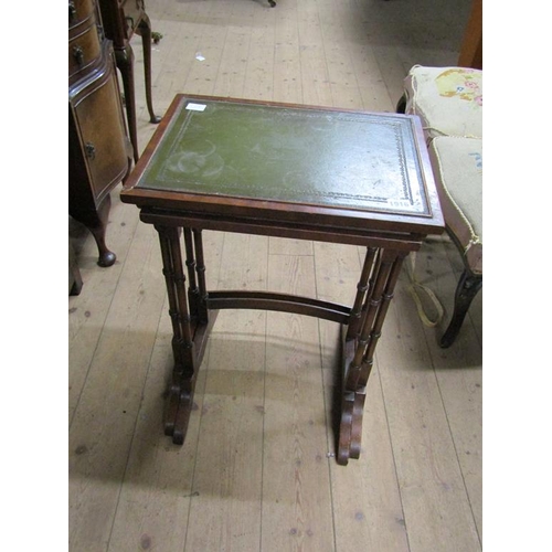 1916 - TWO LEATHER TOP OCCASIONAL TABLES