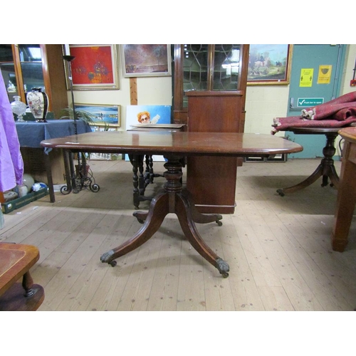 1918 - LATE GEORGIAN MAHOGANY PEDESTAL BREAKFAST TABLE, 130CM W, 75CMH