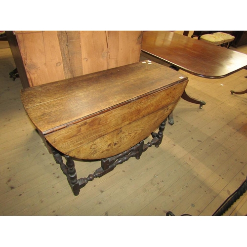 1919 - LATE 17C/EARLY 18C OAK OVAL GATELEG TABLE, 110CM W, 74CM H