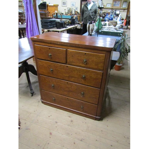 1920 - VICTORIAN MAHOGANY CHEST OF TWO SHORT AND THREE LONG DRAWERS