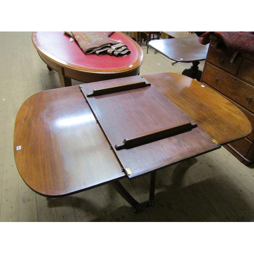 1922 - MAHOGANY REGENCY STYLE TWIN PEDESTAL EXTENDING DINING TABLE