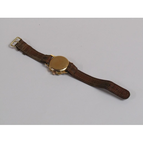 1584 - 18ct GOLD GENTS CHRONOMETER WITH A LEATHER STRAP -