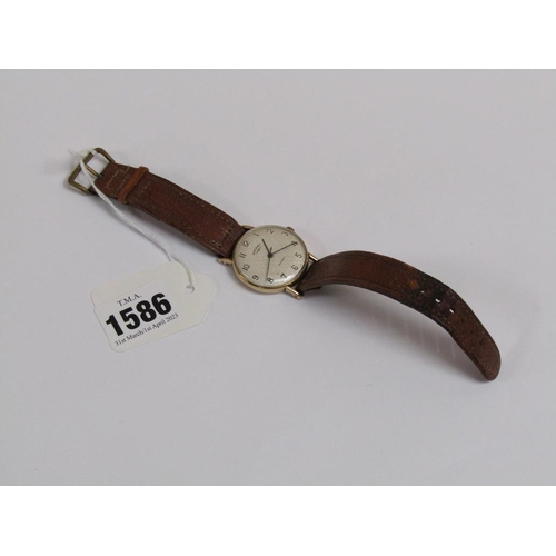 1586 - ROTARY INCABLOC WATCH ON BROWN LEATHER STRAP