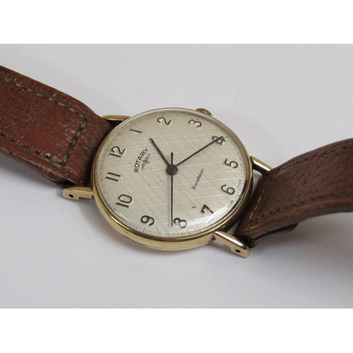 1586 - ROTARY INCABLOC WATCH ON BROWN LEATHER STRAP