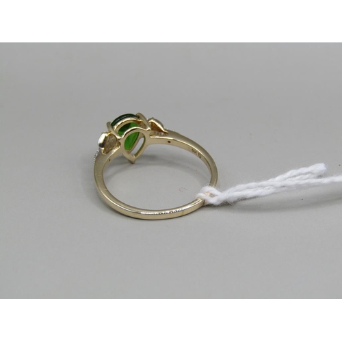 1600 - GOLD CHROME DIOPSIDE RING SIZE N 1/2