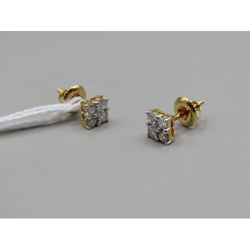 1607 - 18ct DIAMOND SET EARRINGS