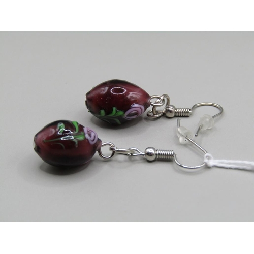 1625 - VINTAGE BEAD EARRINGS ON SILVER WIRES