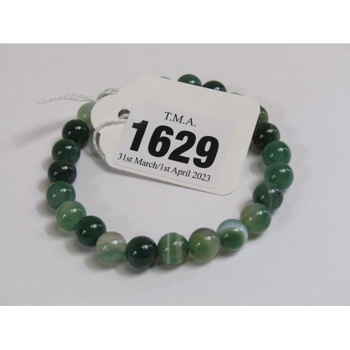 1629 - GREEN AGATE BRACELET