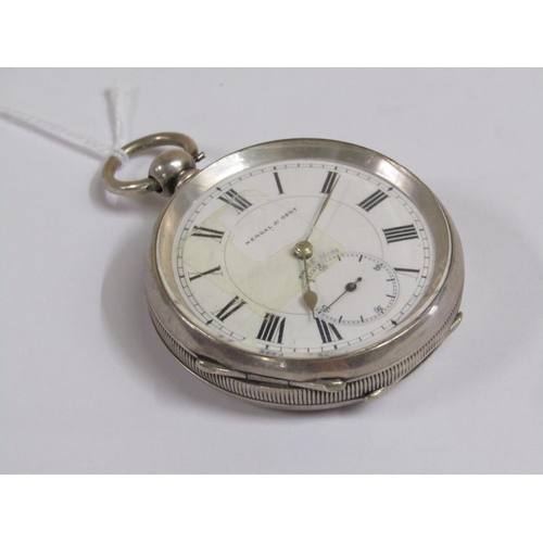 1633 - LATE 19c KENDAL AND DENT SILVER CASED POCKET WATCH