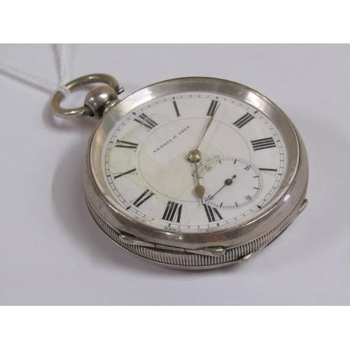 1633 - LATE 19c KENDAL AND DENT SILVER CASED POCKET WATCH