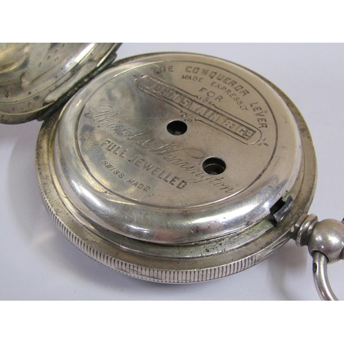 1635 - JOHN SWAIN & CO. CONQUEROR LEVER SILVER CASED POCKET WATCH