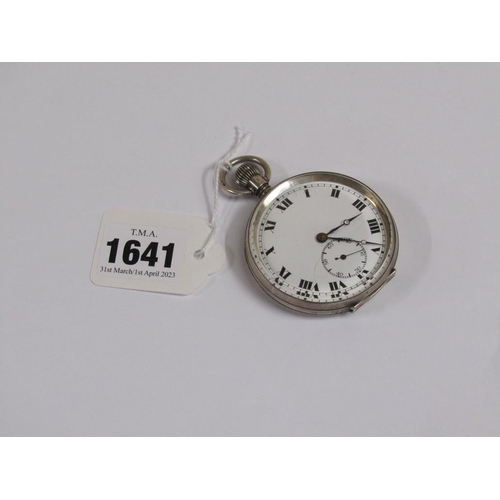 1641 - SILVER CASED POCKET WATCH, THE GILT METAL MOVEMENT WITH SWISS CROSS AND NUMBERS 35344