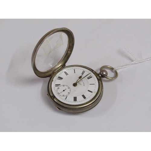 1643 - ENGLISH LEVER POCKET WATCH BY KENDALL, SILVER CASED