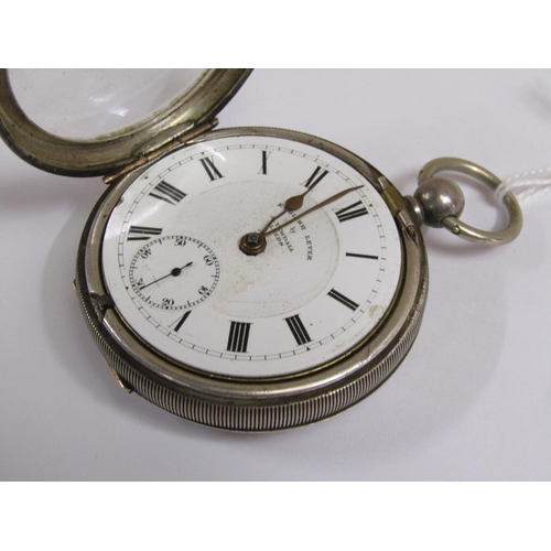 1643 - ENGLISH LEVER POCKET WATCH BY KENDALL, SILVER CASED