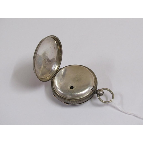 1643 - ENGLISH LEVER POCKET WATCH BY KENDALL, SILVER CASED