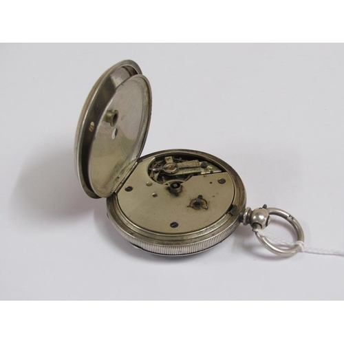 1644 - SILVER CASED POCKET WATCH, THE DIAL MARKED JAQUE AND LAWRENCE OF LONDON