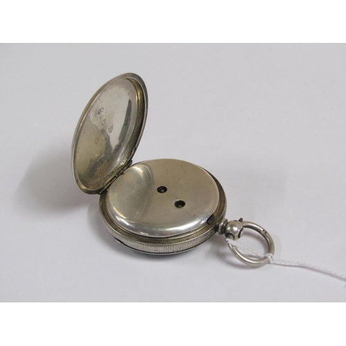 1644 - SILVER CASED POCKET WATCH, THE DIAL MARKED JAQUE AND LAWRENCE OF LONDON