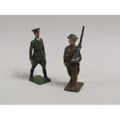 1669 - COLLECTION OF DINKY AND OTHER TOY ARMY VEHICLES AND SOLDIERS INC. ROUND BASED SEARCH LIGHT