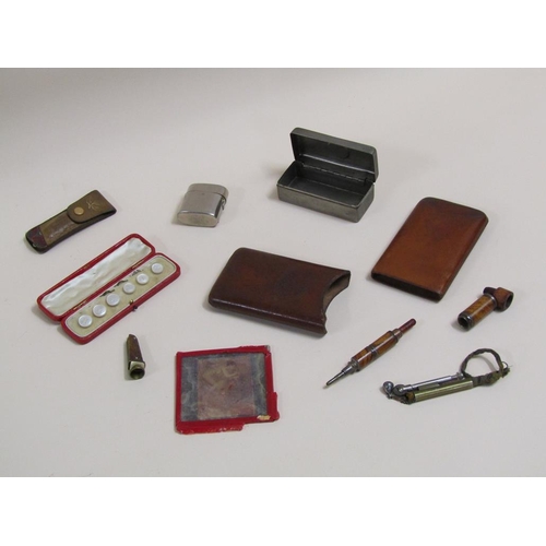 1671 - COLLECTION OF MISC. SMOKING AND OTHER OBJECTS INC. A FIRST WORLD WAR METAL POCKET LIGHTER