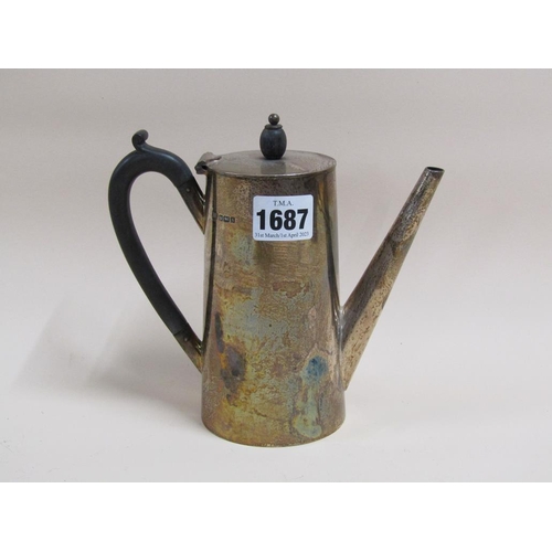 1687 - SILVER COFFEE POT 12.3OZ - 14cms H