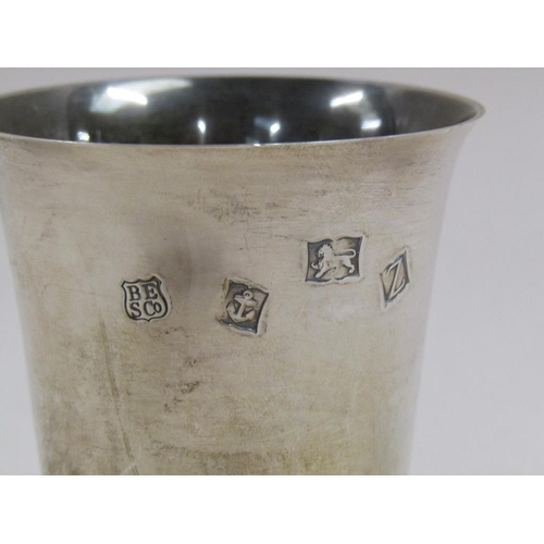 1723 - SILVER BEAKER; FOUR DIVISION TOAST RACK