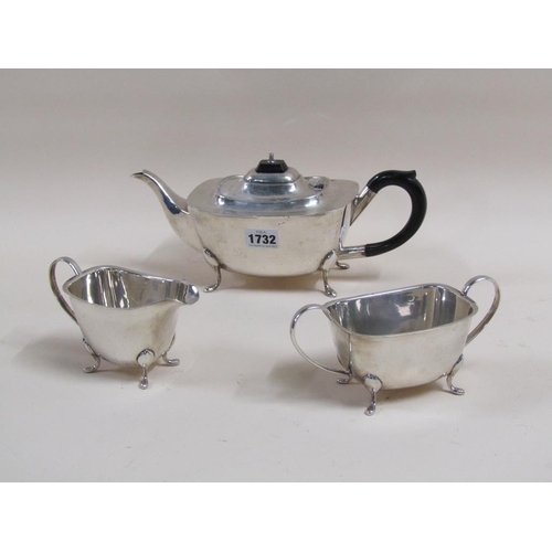 1732 - THREE PIECE SILVER PLATED TEA SERVICE