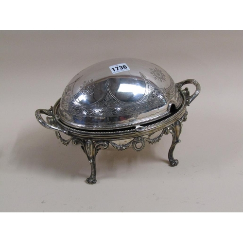 1736 - LATE 19C/EARLY 20C ROLL TOP TUREEN, 30CM W