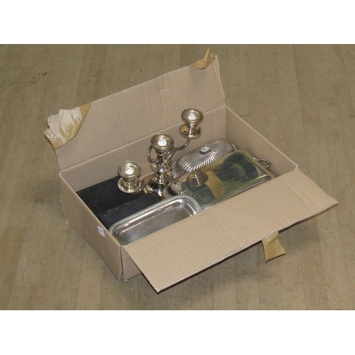 1750 - BOX OF MIXED SILVER PLATE AND CUTLERY