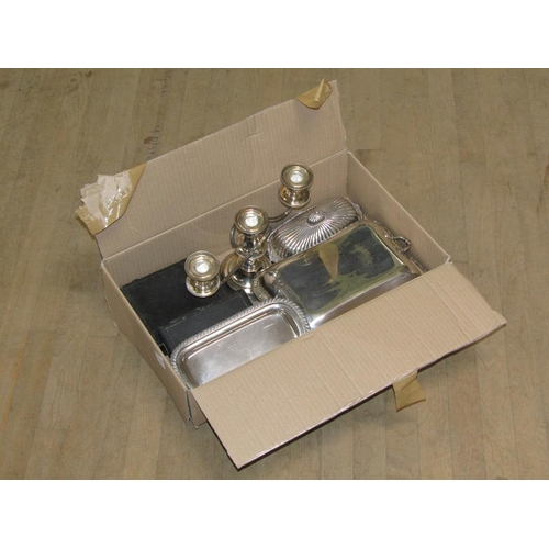 1750 - BOX OF MIXED SILVER PLATE AND CUTLERY