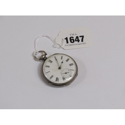 1647 - SILVER ENGINE TURNED POCKET WATCH