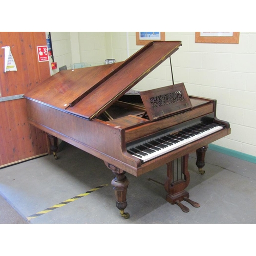 1867A - ROSEWOOD CASED JOHN BROADWOOD AND SONS GRAND PIANO