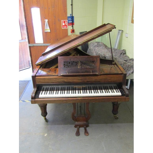 1867A - ROSEWOOD CASED JOHN BROADWOOD AND SONS GRAND PIANO