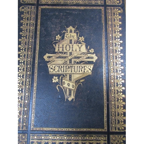 1261 - LARGE LEATHER BOUND FAMILY BIBLE