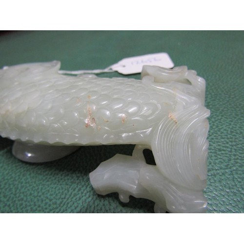 1511 - CARVED JADEITE ORIENTAL CREATURE - 13cms L