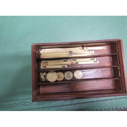 1355 - CASED MAH JONG SET, 20CM W