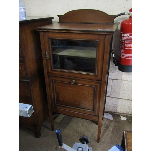 550 - EDWARDIAN INLAID MUSIC CABINET