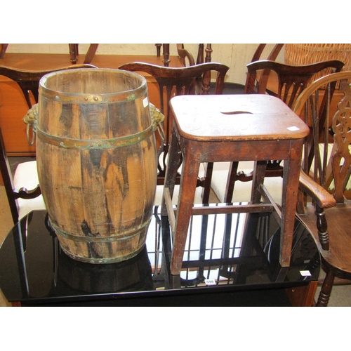 597 - VICTORIAN STOOL; BARREL