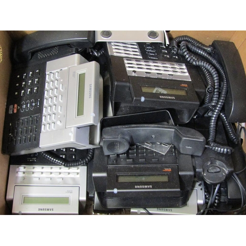 647 - THREE BOXES OF TELEPHONES AND EQUIPMENT