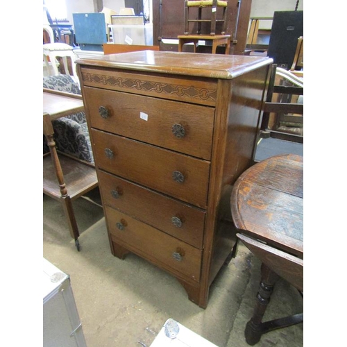 676 - OAK FOUR DRAWER CHEST